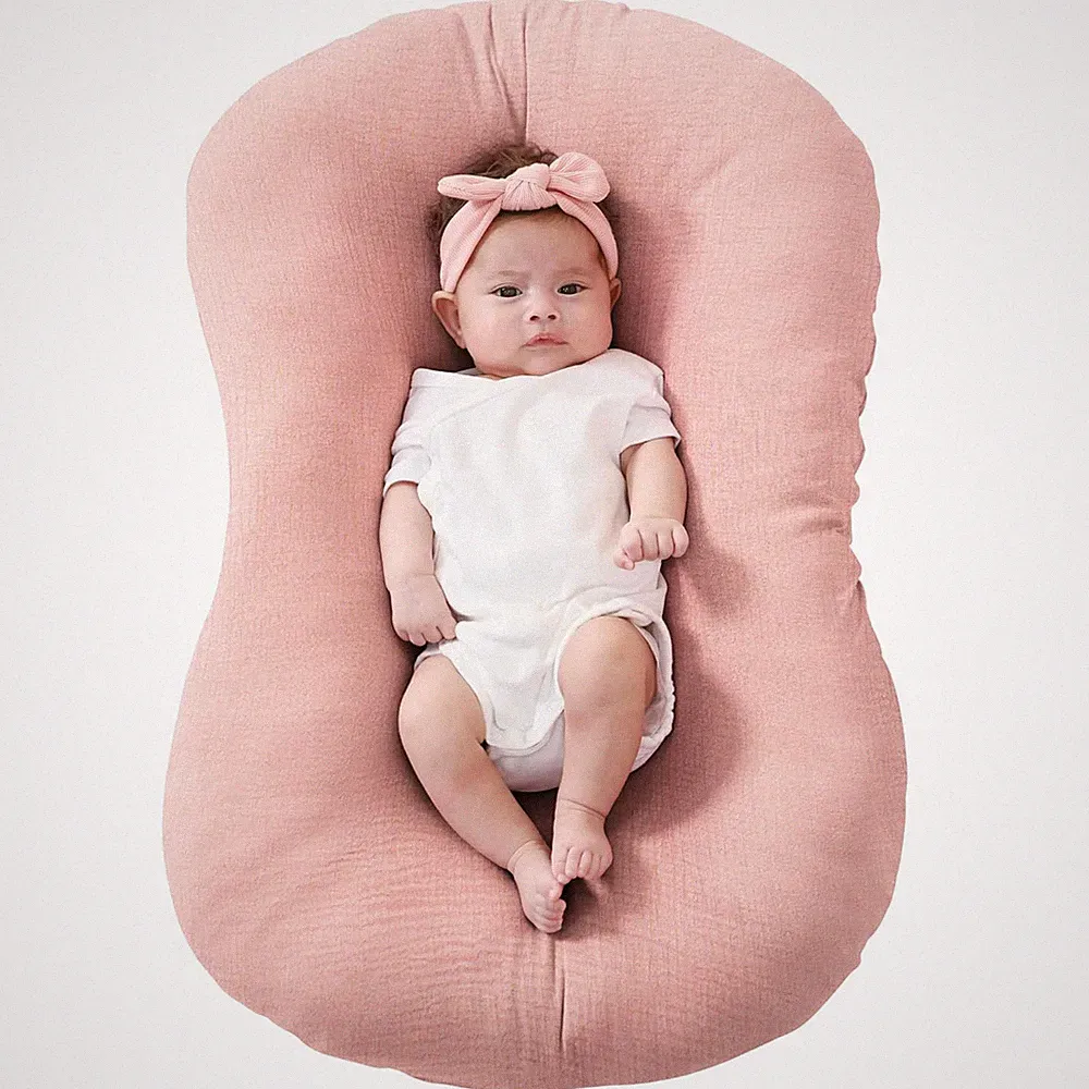 Muslin Baby Lounger Cover Compatible with Snuggle Me Lounger, Infant Lounger Pil